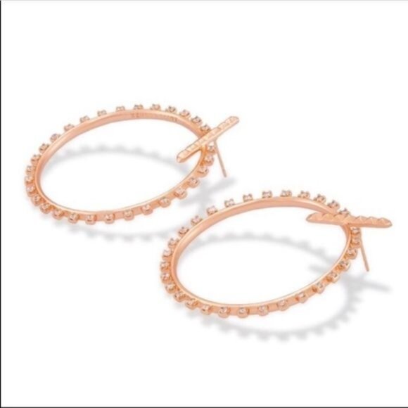 Kendra Scott Charlie Grace Rose Gold Earrings NWT - Picture 2 of 7